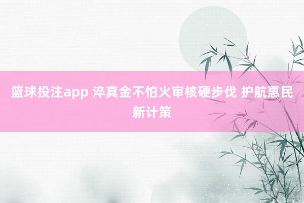 篮球投注app 淬真金不怕火审核硬步伐 护航惠民新计策