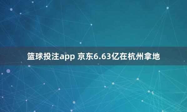 篮球投注app 京东6.63亿在杭州拿地