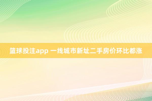 篮球投注app 一线城市新址二手房价环比都涨