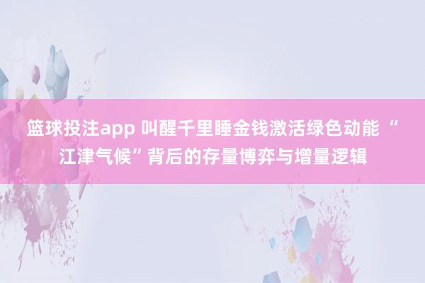 篮球投注app 叫醒千里睡金钱激活绿色动能 “江津气候”背后的存量博弈与增量逻辑